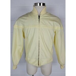 Vintage Mens‎ JC Penney Yellow Casual Lightweight Bomber Jacket M